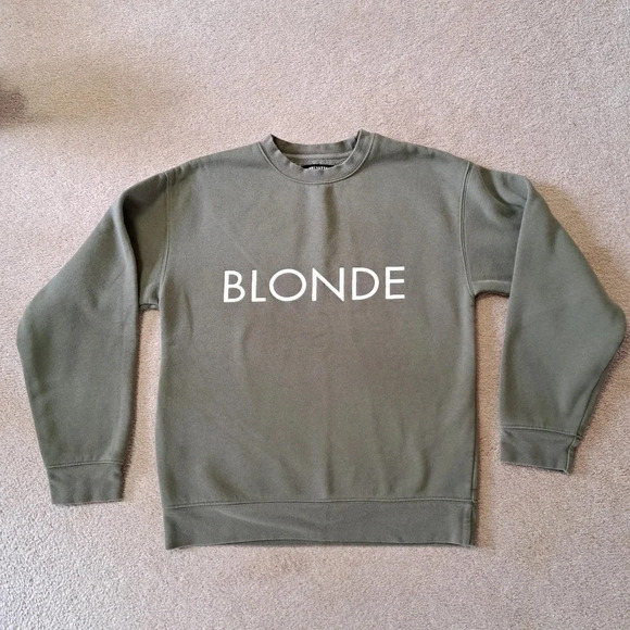 Brunette the Label Green Sweatshirt Blonde XS/S Crewneck Long Sleeved - Picture 4 of 13